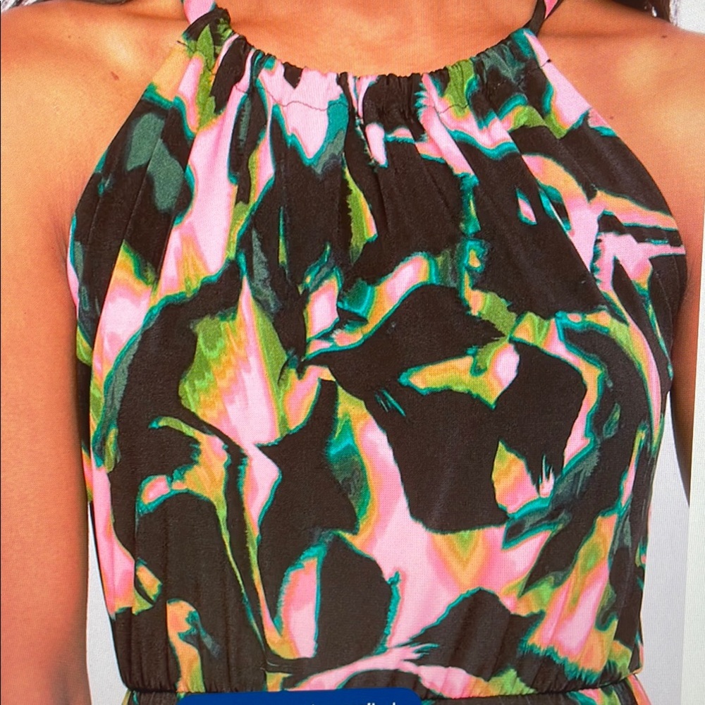 Gilli Abstract Multicolor Maxi Dress Large NWOT - Picture 3 of 6